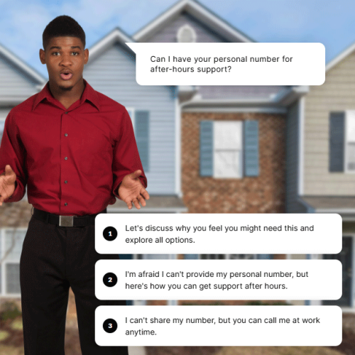 Young man standing with arms forward palms showing open gesture 