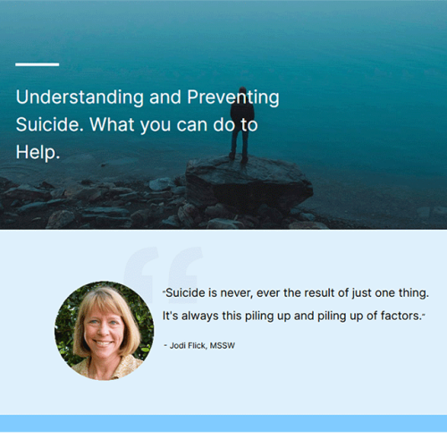 Screenshot showing a figure standing on rocks above a body of water